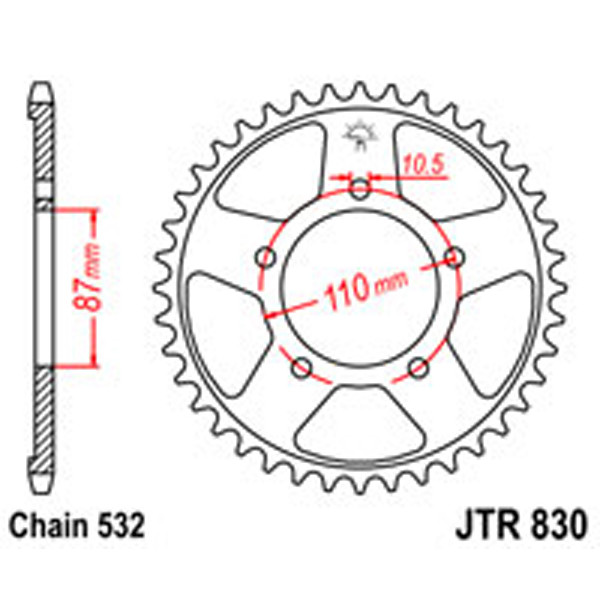JT JT Rear Sprockets R/W 830-46T SUZ (821)